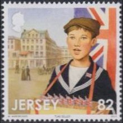 Jersey Mi.Nr. 1835 Mobilmachung 1.Weltkrieg, Flaggenverkäufer (82)