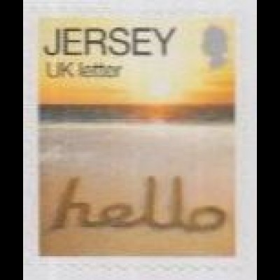 Jersey Mi.Nr. 1869 Freim. Glücksmomente, hello im Sand, skl. (UK letter)