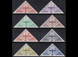Jordanien Mi.Nr. 473-80A Olympia 1964 Tokio, olymp. Fackel und Ringe (8 Werte)