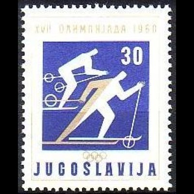 Jugoslawien Mi.Nr. 911 Olympische Spiele Rom 1960, Skifahrer (30)