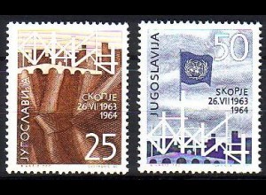 Jugoslawien Mi.Nr. 1082-83 Erdbebenkatastrophe Skopje (2 Werte)