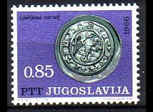 Jugoslawien Mi.Nr. 1194 Silbermünze, 1250 Stadt Laibach (0,85)
