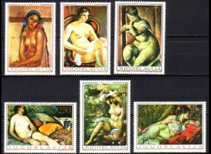 Jugoslawien Mi.Nr. 1352-57 Jug. Kunst, Aktgemälde (6 Werte)