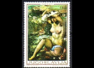 Jugoslawien Mi.Nr. 1356 Jug. Kunst, Aktgemälde Die Badende (3,25)