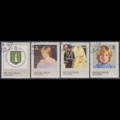 Jungferninseln Mi.Nr. 432-35 21.Geb. Prinzessin Diana (4 Werte)