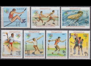 Kambodscha Mi.Nr. 454-60 Olympische Sommerspiele 1984, Los Angeles (7 Werte)