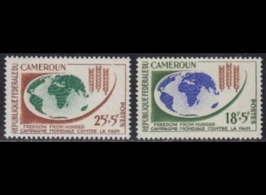 Kamerun Mi.Nr. 386-87 Kampf gegen Hunger, Weltkarte (2 Werte)