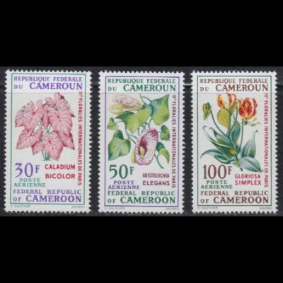 Kamerun Mi.Nr. 569-71 Int. Blumenausstellung Paris (3 Werte)