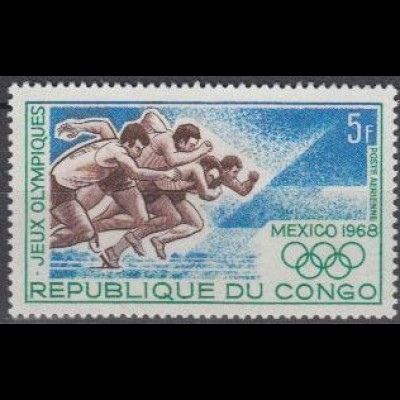 Kongo (Brazzaville) Mi.Nr. 167 Olympia 1968 Mexiko, Laufen (5)