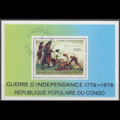 Kongo (Brazzaville) Mi.Nr. Block 10 Unabhängigkeit d.USA, Schlacht bei Lexington