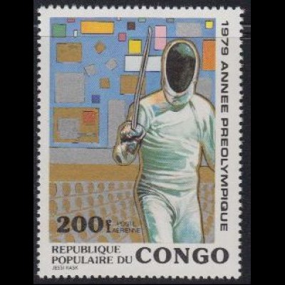 Kongo (Brazzaville) Mi.Nr. 709 Vorolympisches Jahr, Fechten (200)
