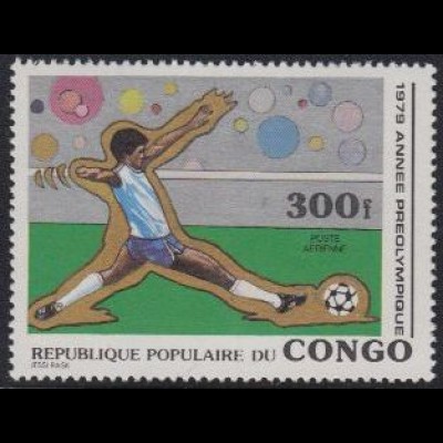 Kongo (Brazzaville) Mi.Nr. 710 Vorolympisches Jahr, Fußball (300)