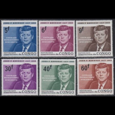 Kongo (Kinshasa) Mi.Nr. 207-12 1.Todestag Präsident Kennedy (6 Werte)