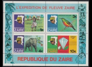 Kongo (Zaire) Mi.Nr. Block 23 Flußexpedition auf dem Zaire 