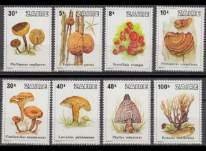 Kongo (Zaire) Mi.Nr. 597-604 Pilze (8 Werte)