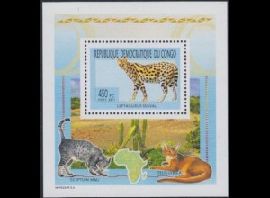 Kongo (Kinshasa) Mi.Nr. Block 381A Katzen, Serval 