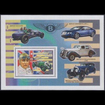 Kongo (Kinshasa) Mi.Nr. 2142A (Block) Automobilkonstrukteur Walter Owen Bentley
