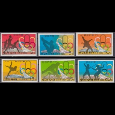 Korea-Nord Mi.Nr. 1508-13 ungez. Olympische Sommerspiele Montreal (6 Werte)