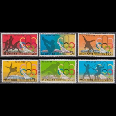 Korea-Nord Mi.Nr. 1508-13A Olympische Sommerspiele Montreal (6 Werte)