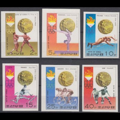 Korea-Nord Mi.Nr. 1537-42ungez. Olympia 1976, Medaillengewinner (6 Werte)
