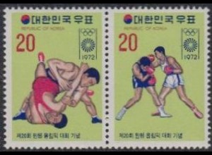 Korea-Süd Mi.Nr. 847+48 Olympia 1972 München, Ringen, Boxen (Paar)