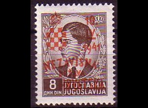 Kroatien Mi.Nr. 34 Marke Jugoslwawiens (Mi.Nr. 403) m. Aufdr. (8)