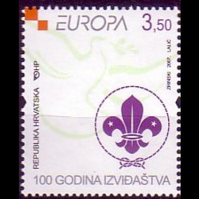 Kroatien Mi.Nr. 805 Europa 07, Pfadfinder, Lilie und Taube (3,50)
