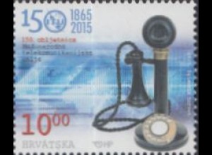 Kroatien Mi.Nr. 1183 150Jahre ITU, hist.Telefonapparat (10,00)