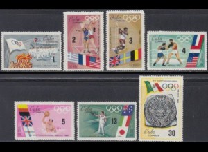 Kuba Mi.Nr. 1435-41 Olympia 1968 Mexiko (7 Werte)