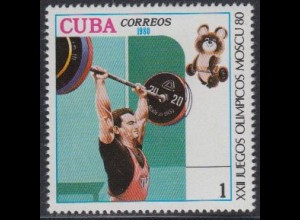 Kuba Mi.Nr. 2454 Olympische Sommerspiele Moskau, Gewichtheben (1)
