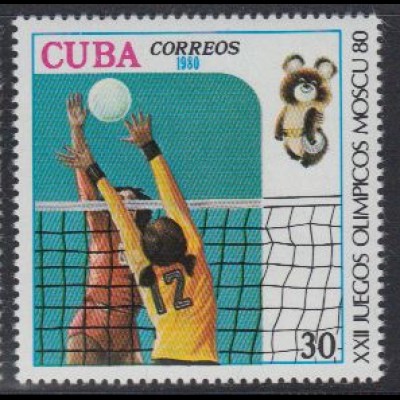 Kuba Mi.Nr. 2461 Olympische Sommerspiele Moskau, Volleyball (30)