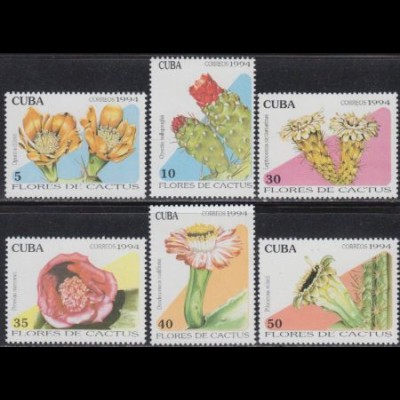 Kuba Mi.Nr. 3764-69 Blüten einheimischer Kakteen (6 Werte)
