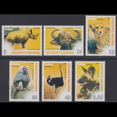 Kuba Mi.Nr. 5284-89 Tiere im Zoo Havanna (6 Werte)