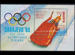 Laos Mi.Nr. Block 96 Olympische Winterspiele 1984, Sarajevo 