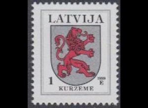 Lettland Mi.Nr. 371C V Freim. Wappen, Kurzeme, Jahreszahl 1999 (1)