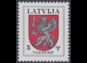 Lettland Mi.Nr. 373C V Freim. Wappen, Vidzeme, Jahreszahl 1999 (5)