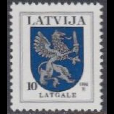 Lettland Mi.Nr. 374A I Freim. Wappen, Latgale, Jahreszahl 1994 (10)