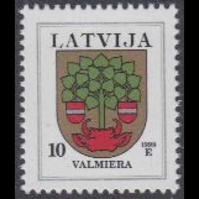 Lettland Mi.Nr. 463C IIIx Freim. Wappen, Valmiera, Jahreszahl 1999 (10)
