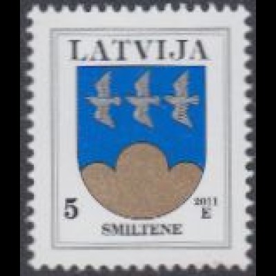 Lettland Mi.Nr. 541C V Freim. Wappen, Smiltene, Jahreszahl 2011 (5)