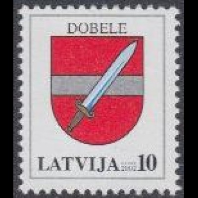 Lettland Mi.Nr. 563A I Freim. Wappen, Dobele, Jahreszahl 2002 (10)