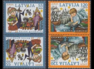 Lettland Mi.Nr. 783-84 Europa 10, Kinderbücher (2 Kehrdr.paare)