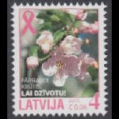 Lettland Mi.Nr. 876 Brustkrebsfrüherkennung, Apfelblüten (4/0,06)