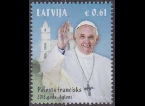 Lettland MiNr. 1054 Papstbesuch, Papst Franziskus, Basilika von Aglona (0,61)