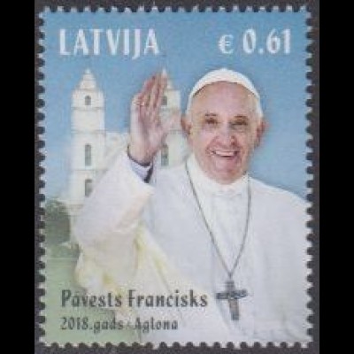 Lettland MiNr. 1054 Papstbesuch, Papst Franziskus, Basilika von Aglona (0,61)