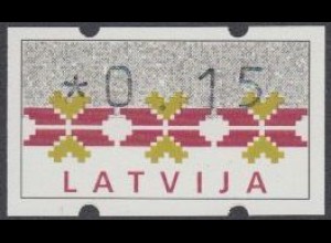 Lettland ATM Mi.Nr. 1 Unterdruck Stickerei (0,15)
