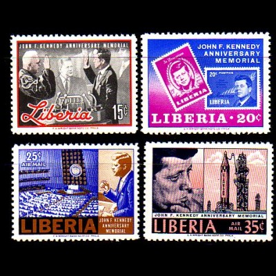 Liberia Mi.Nr. 662-665A John F. Kennedy, 3. Todestag (4 Werte)