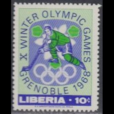 Liberia Mi.Nr. 693A Olympia 1968 Grenoble, Eishockey (10)