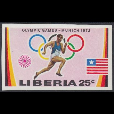 Liberia Mi.Nr. 831B Olympia 1972 München, Läufer, Flagge Liberia (25)