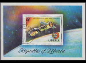 Liberia Mi.Nr. Block 78 Amerik.-Sowj. Raumfahrtunternehmen Apollo-Sojus 1975 