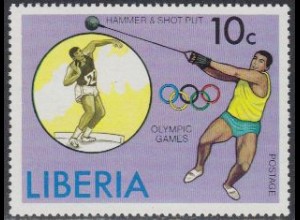 Liberia Mi.Nr. 992A Olympia 1976 Montreal, Hammerwerfen, Kugelstoßen (10)